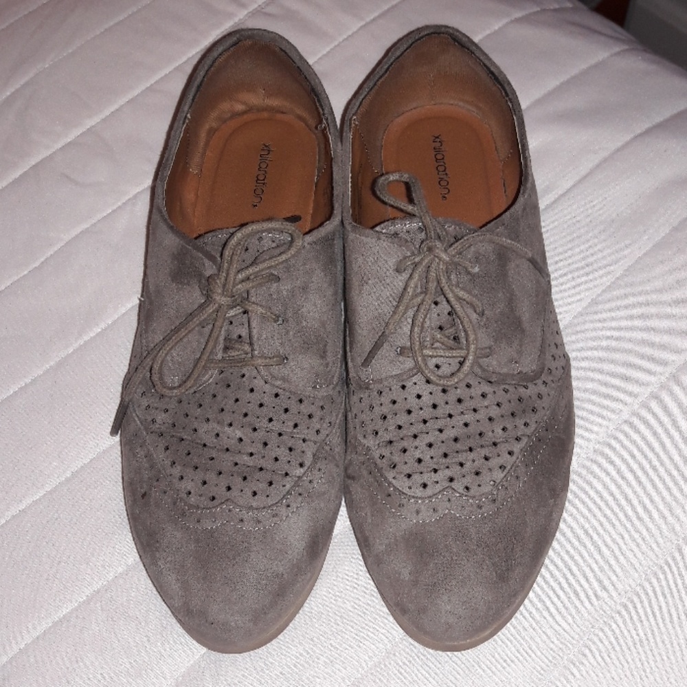 Taupe Oxford Shoes